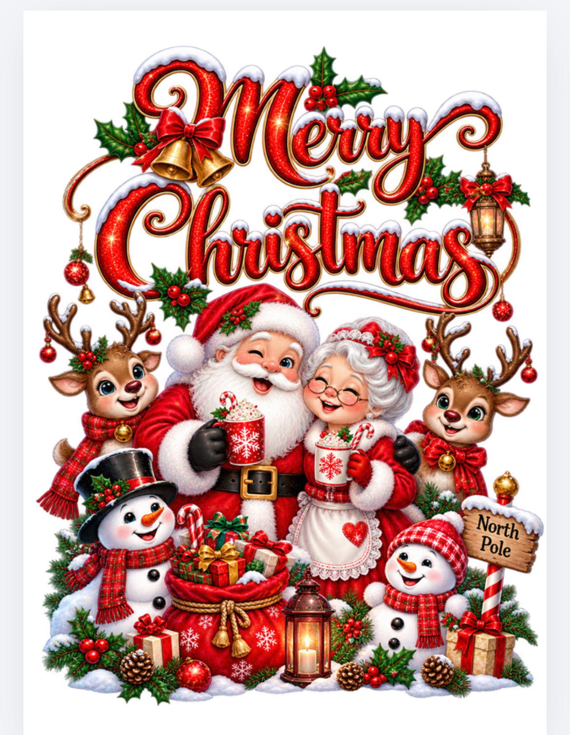 book vase merry christmas designs exclusive UVDTF (UVPOD)