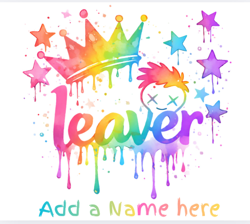 Leaver crown and stars DTF transfer (POD)
