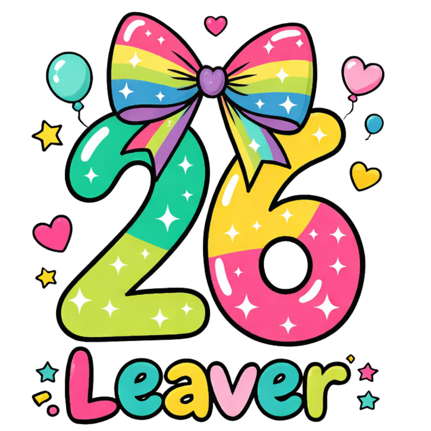 Leavers rainbow bow DTF (POD) exclusive