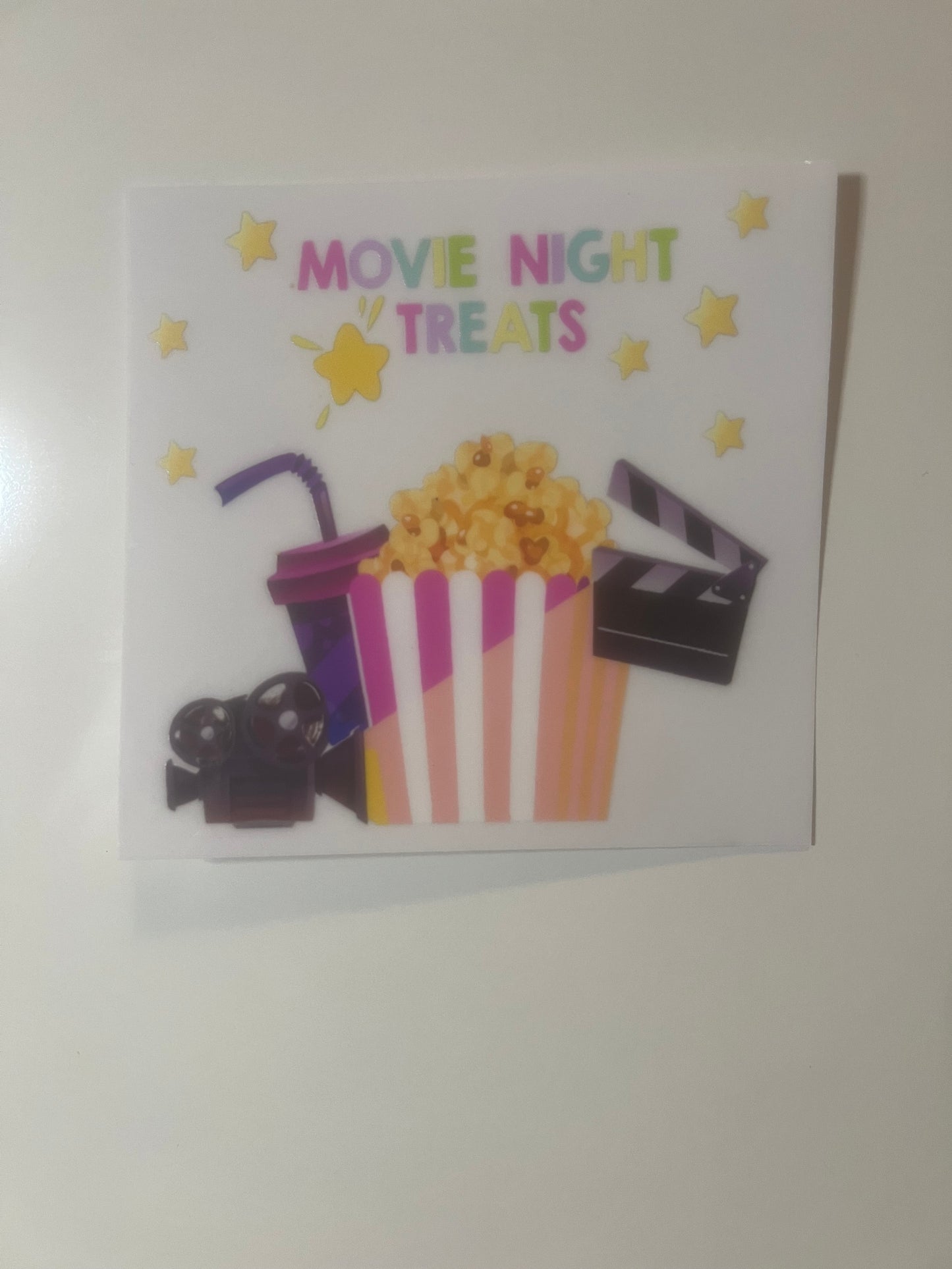 Movie night treats decal