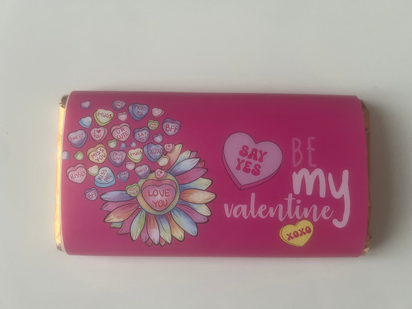 Be my valentines chocolate bar wrapper