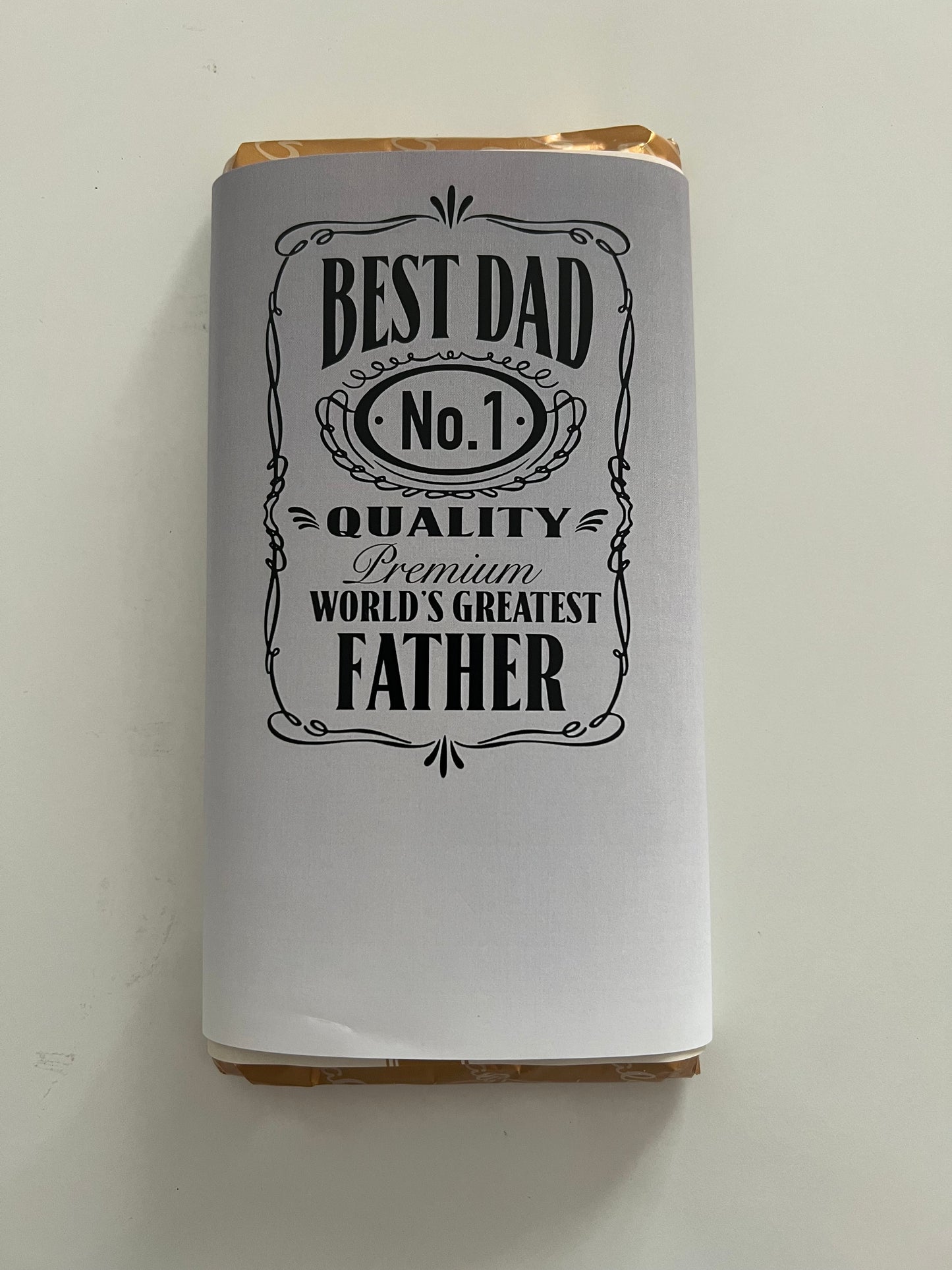 Worlds greatest father chocolate bar wrapper