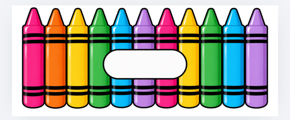 Teacher crayons wrap name can be added (UVPOD)