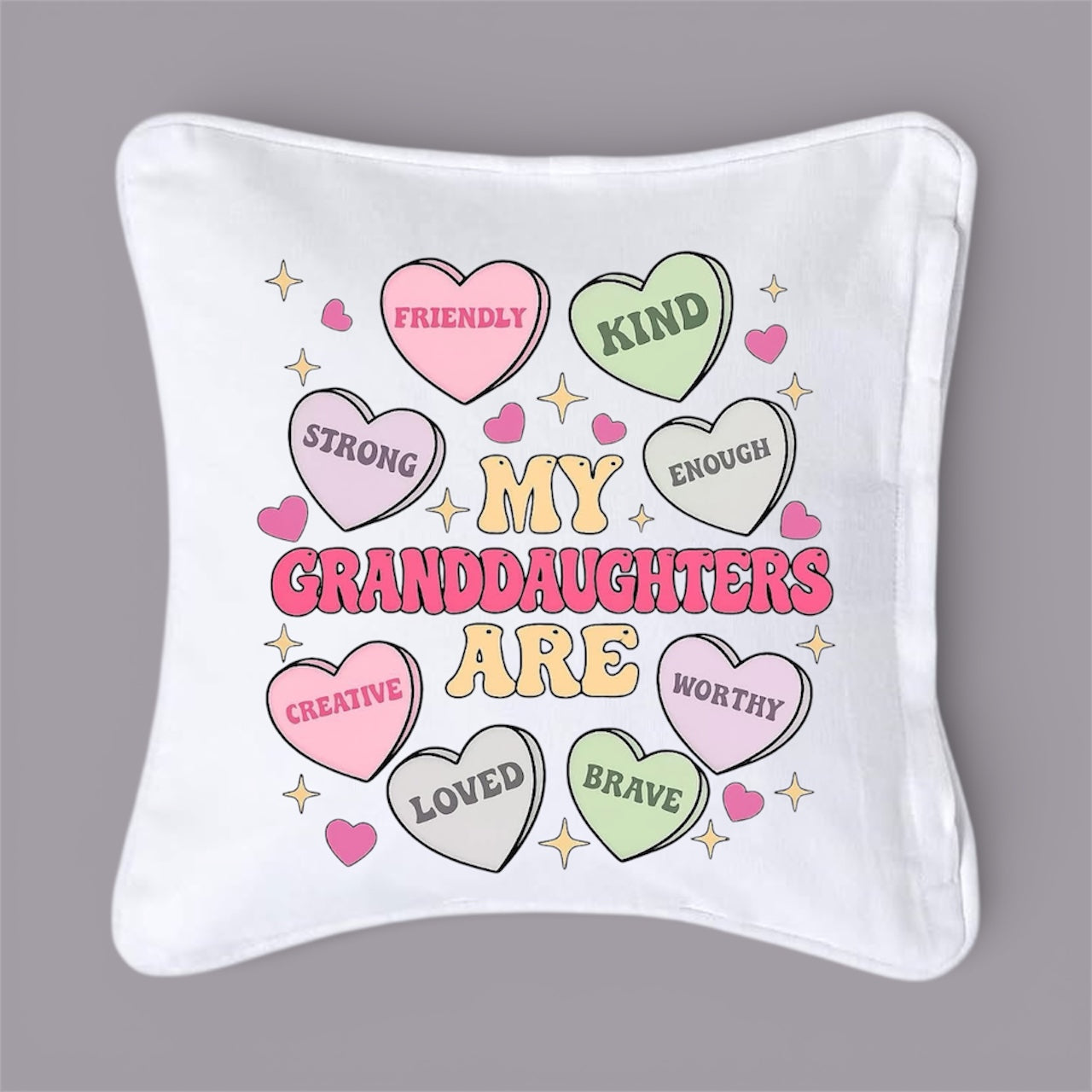 Love hearts DTF cushion cover not included (POD)