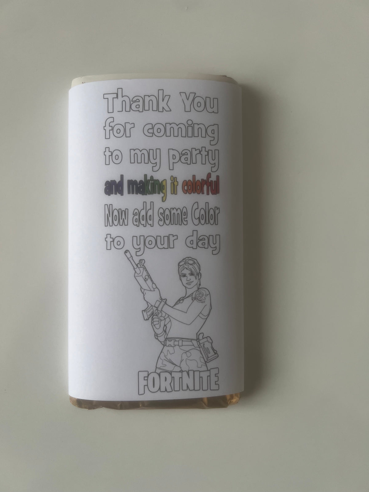 Colour your own birthday wrappers and treat bag set to clear