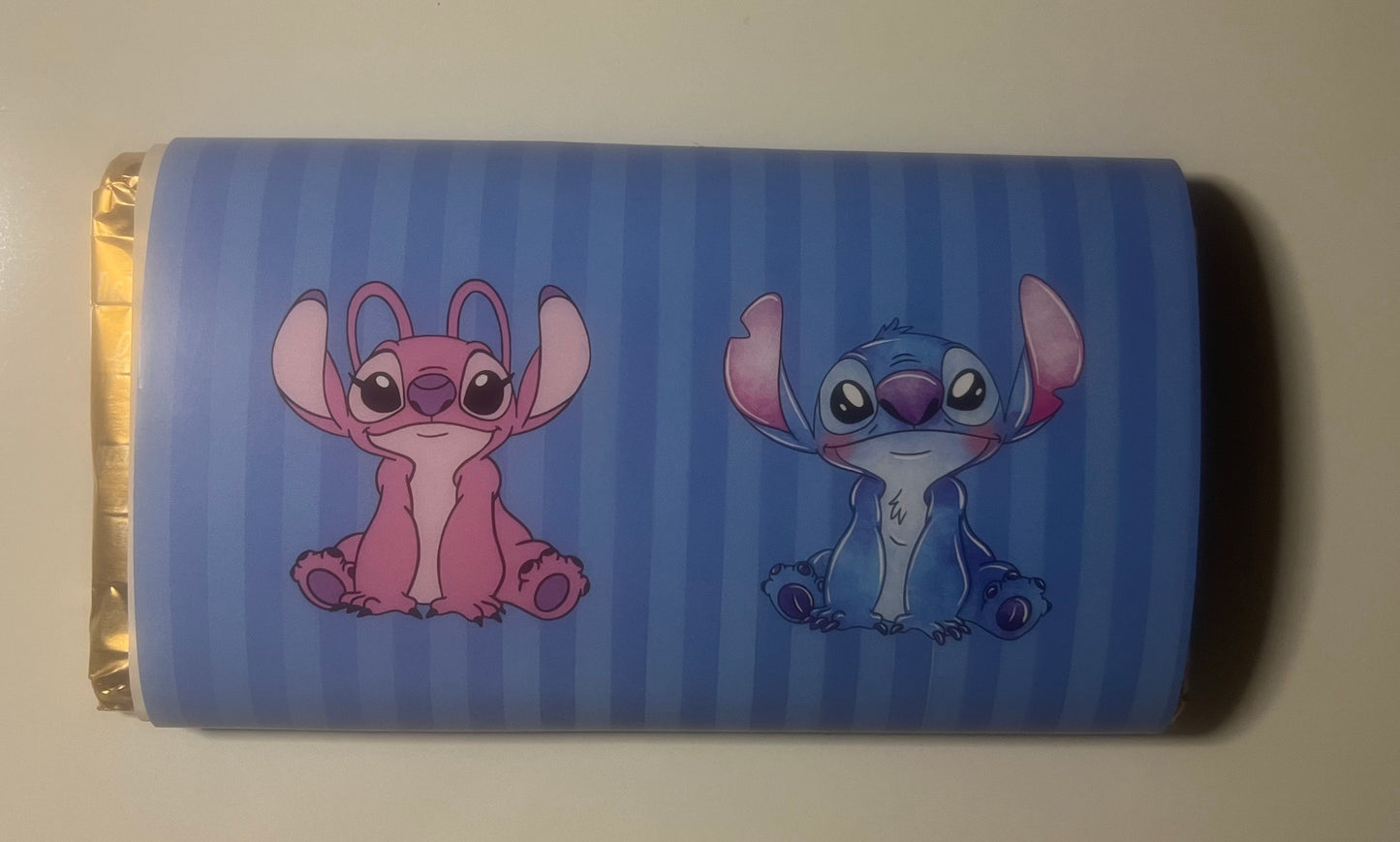 Stitch and angel chocolate bar wrapper