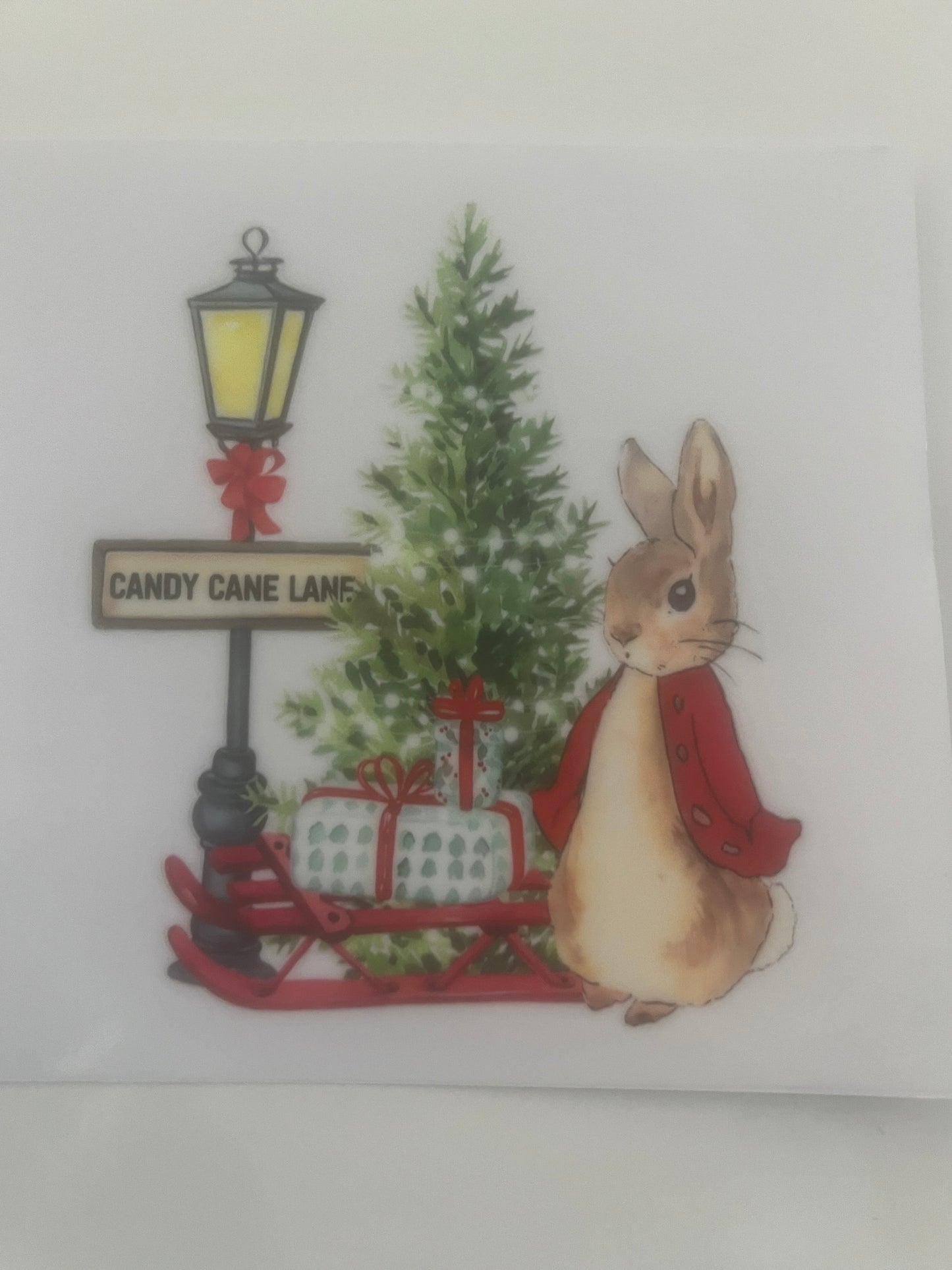 Peter rabbit candy cane lane decal