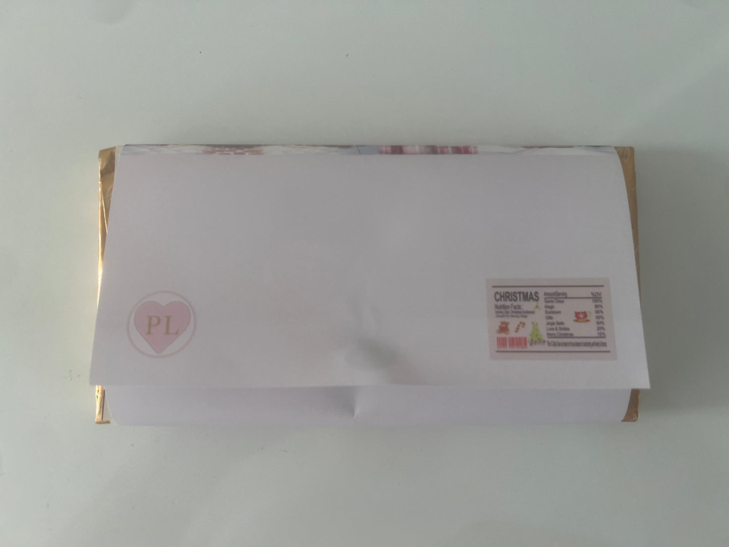 plouise merry pinkmas chocolate bar wrapper