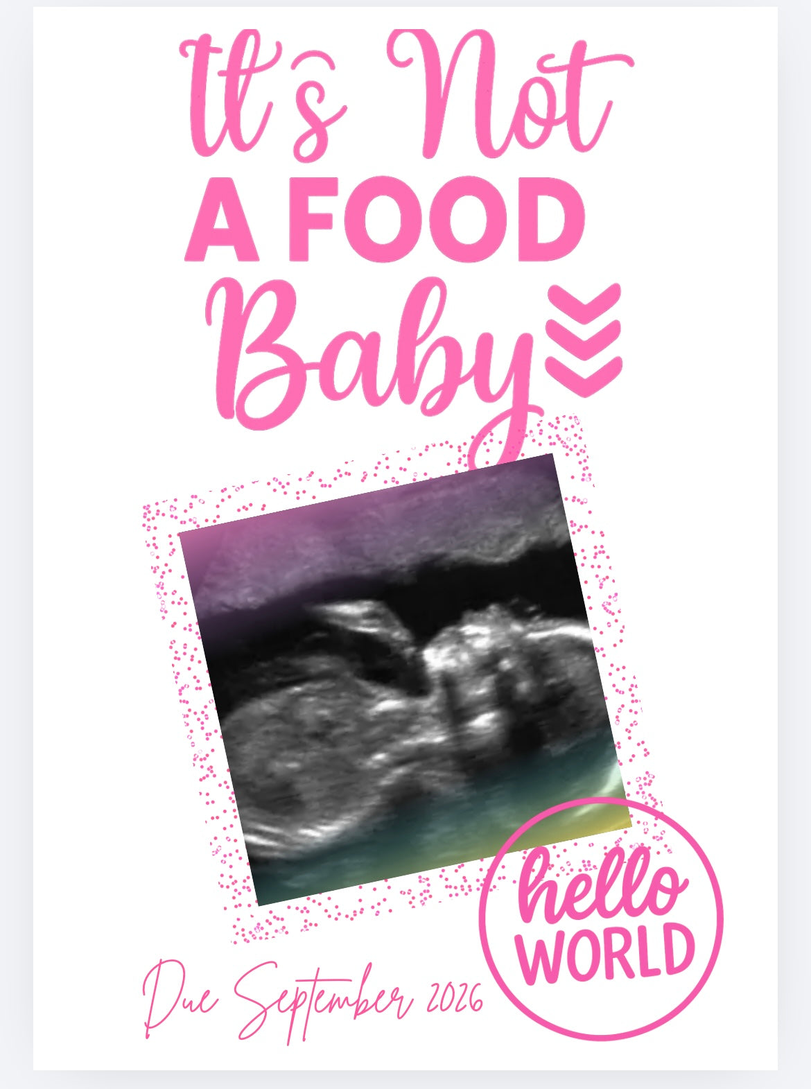 Its not a food baby approx 20cm customised DTF (POD)
