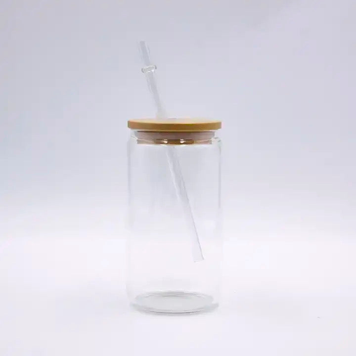 16oz BPA free plastic libbey can with bamboo lid - cannot be sent by large letter postage