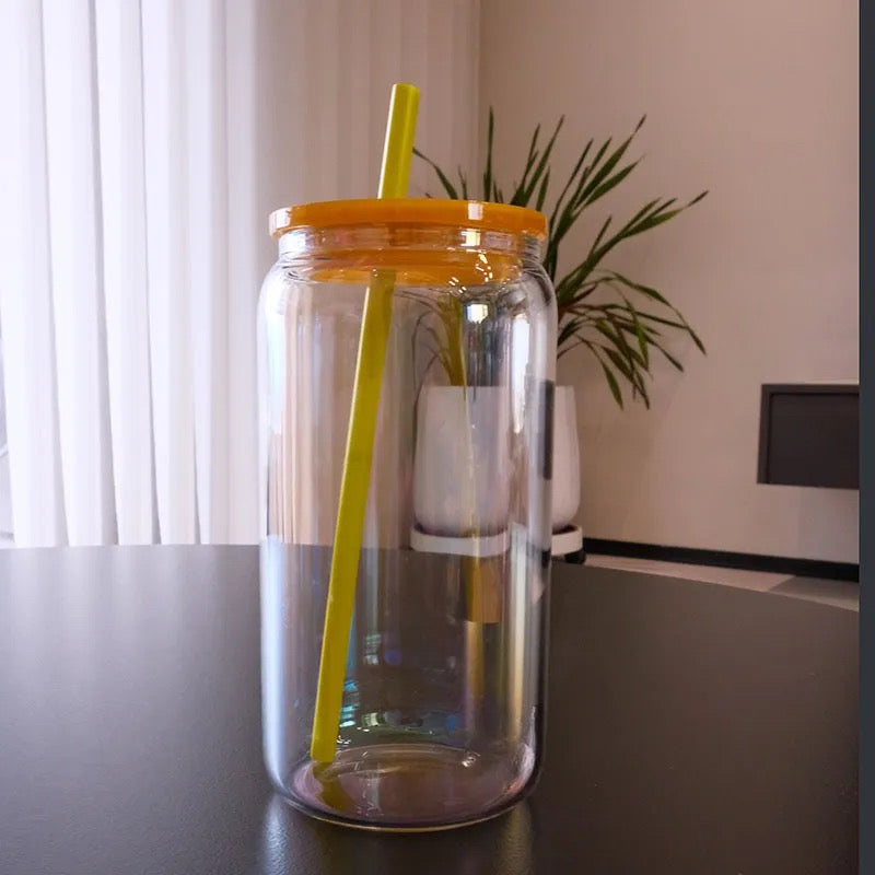 16oz shimmer finish Glass libbey drinks cans for UVDTF and sublimation with silicon lids - cannot be sent by large letter postage