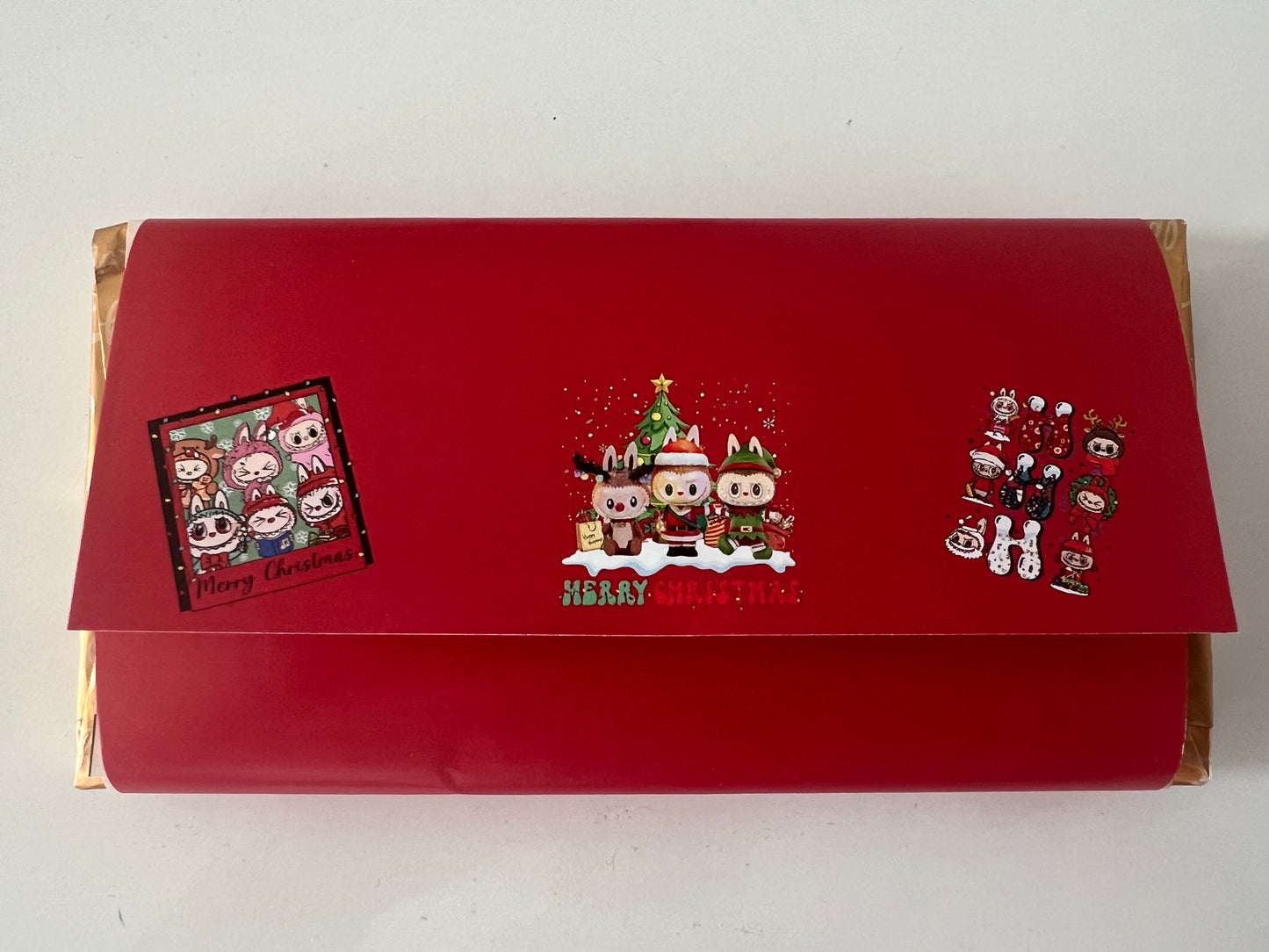 Labubu christmas chocolate bar wrapper