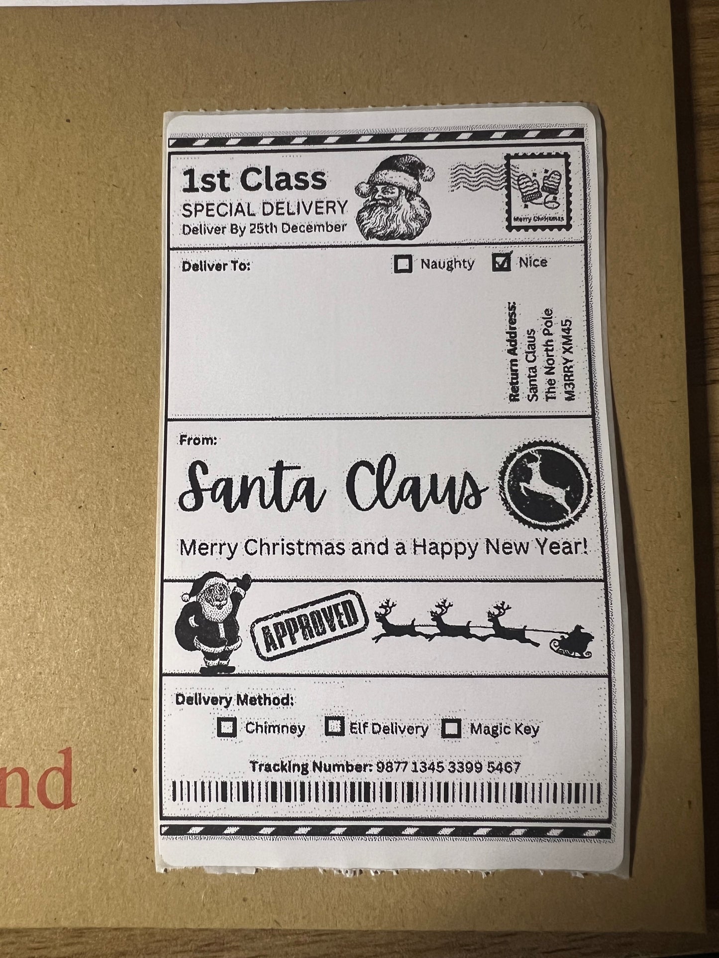 Santa postage labels
