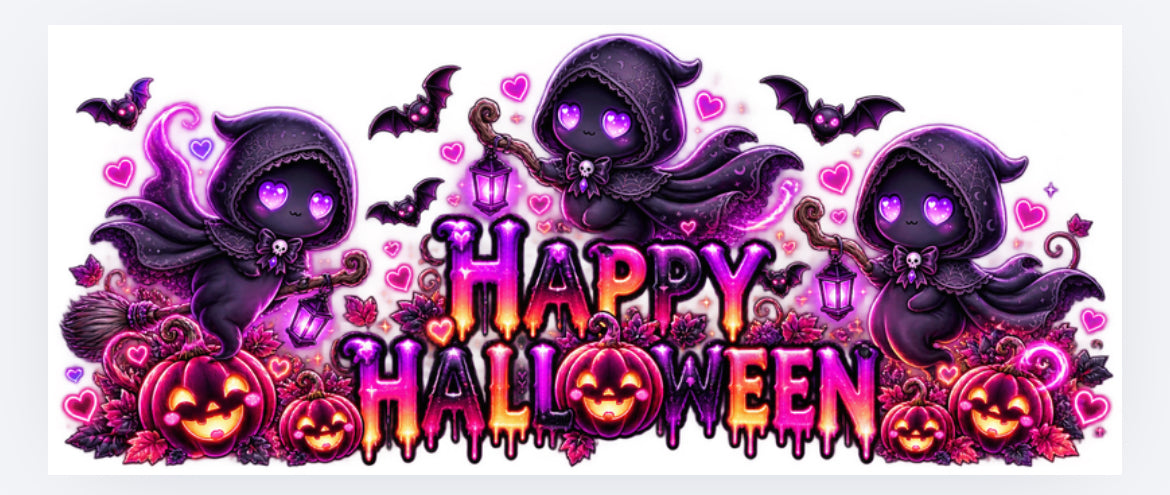 Halloween purple ghost and pumpkins wrap exclusive (UVPOD)