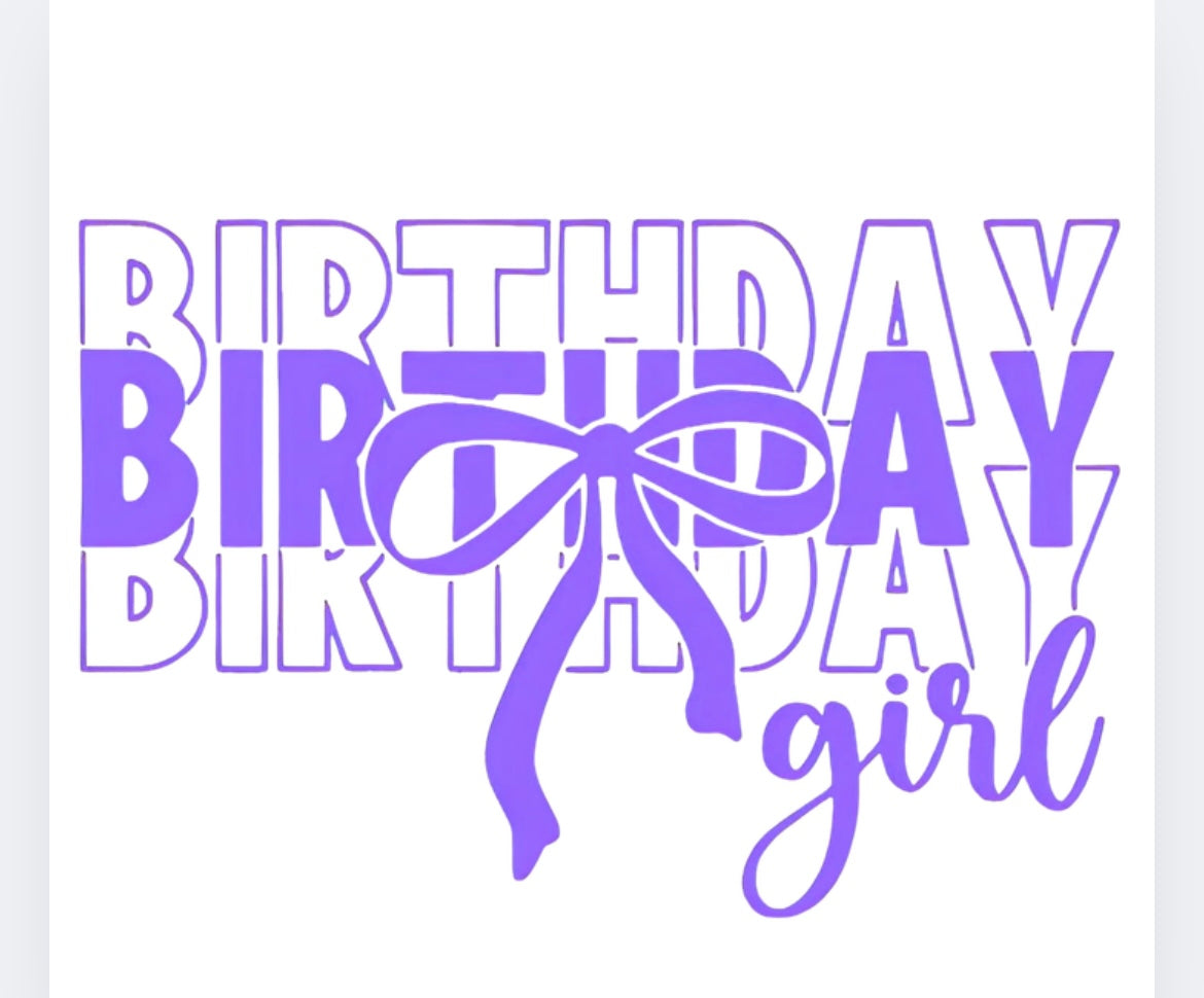 Birthday girl DTF transfer POD