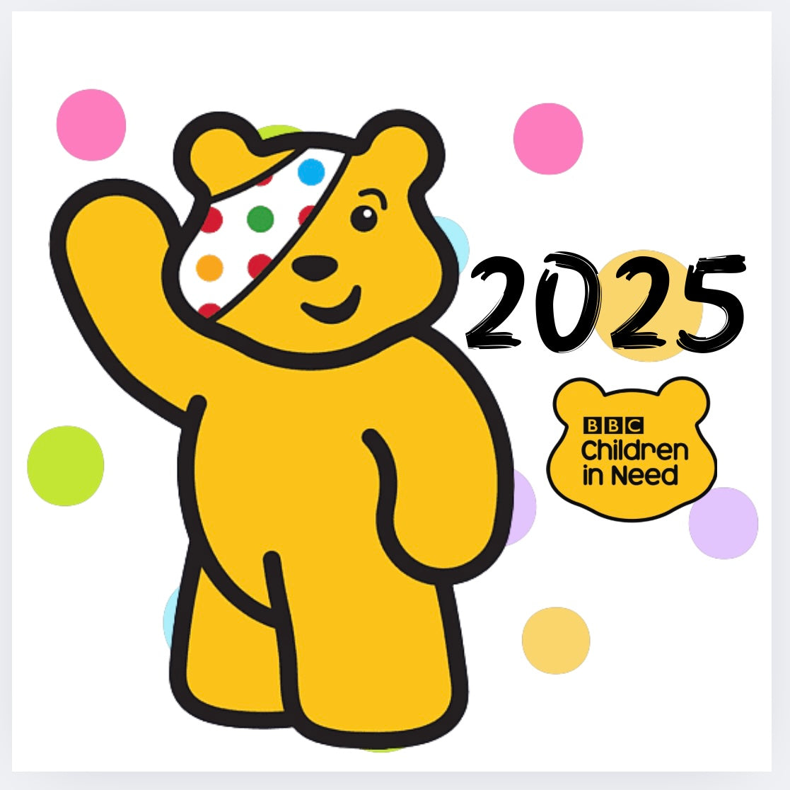 Pudsey children in need DTF (large dots) (POD)