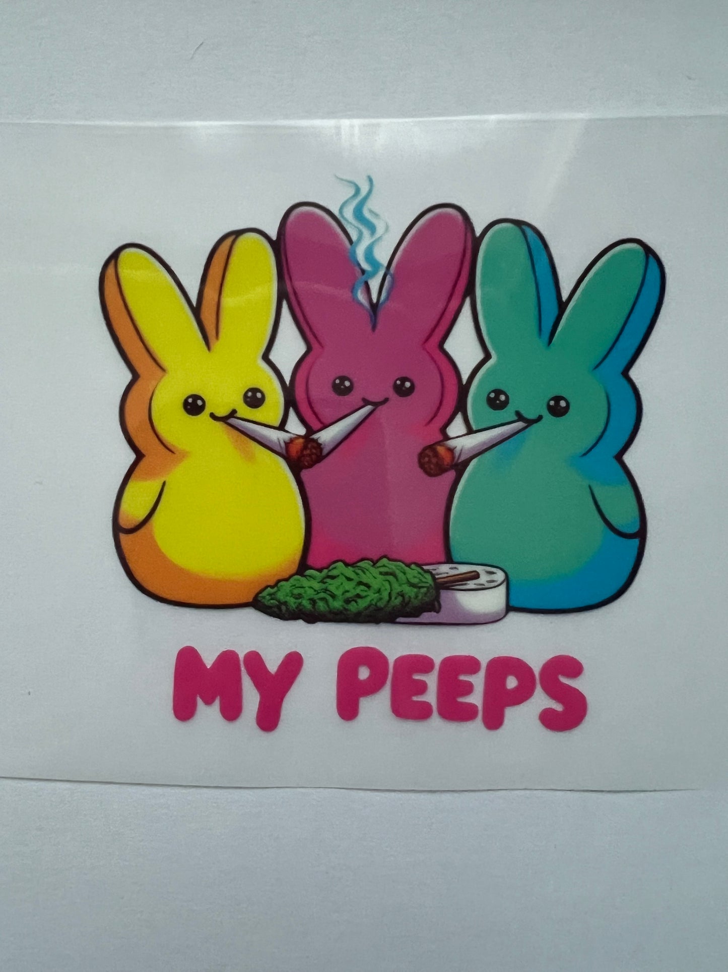 420 easter smoking with my peeps bunny DTF transfer POD