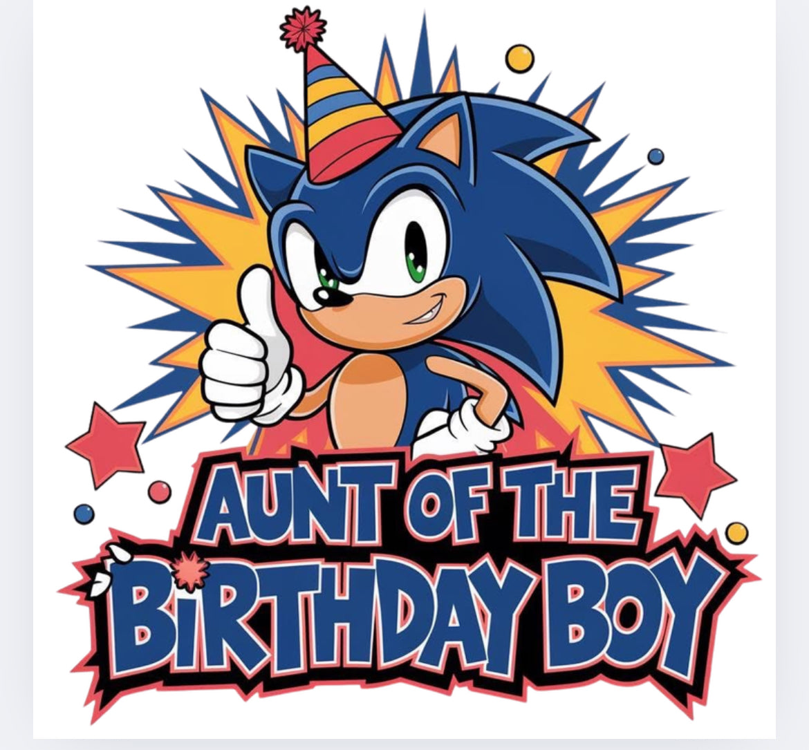 Sonic Birthday boy DTF transfer POD