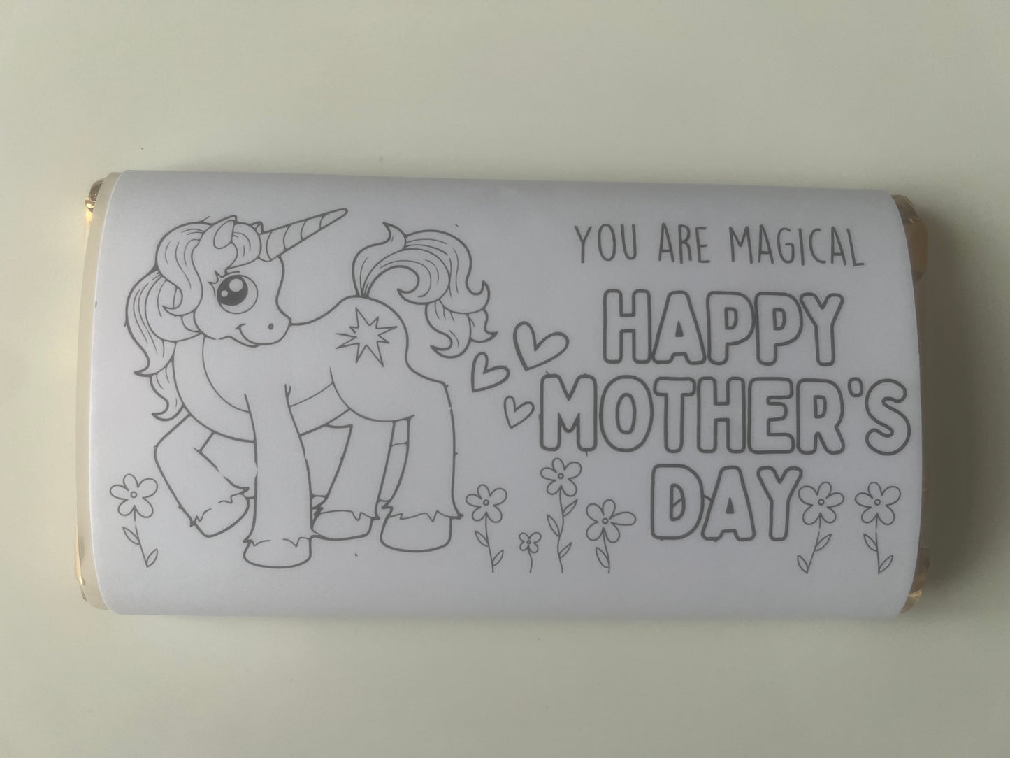 Mothers day colour your own set of 6 chocolate bar wrapper