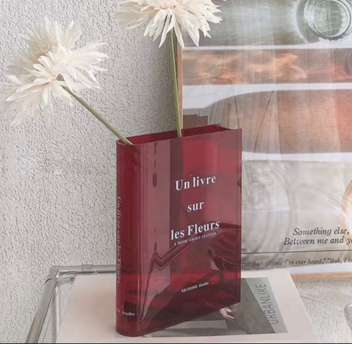 Book vase in colour (acrylic)- CANNOT be sent using large letter postage!