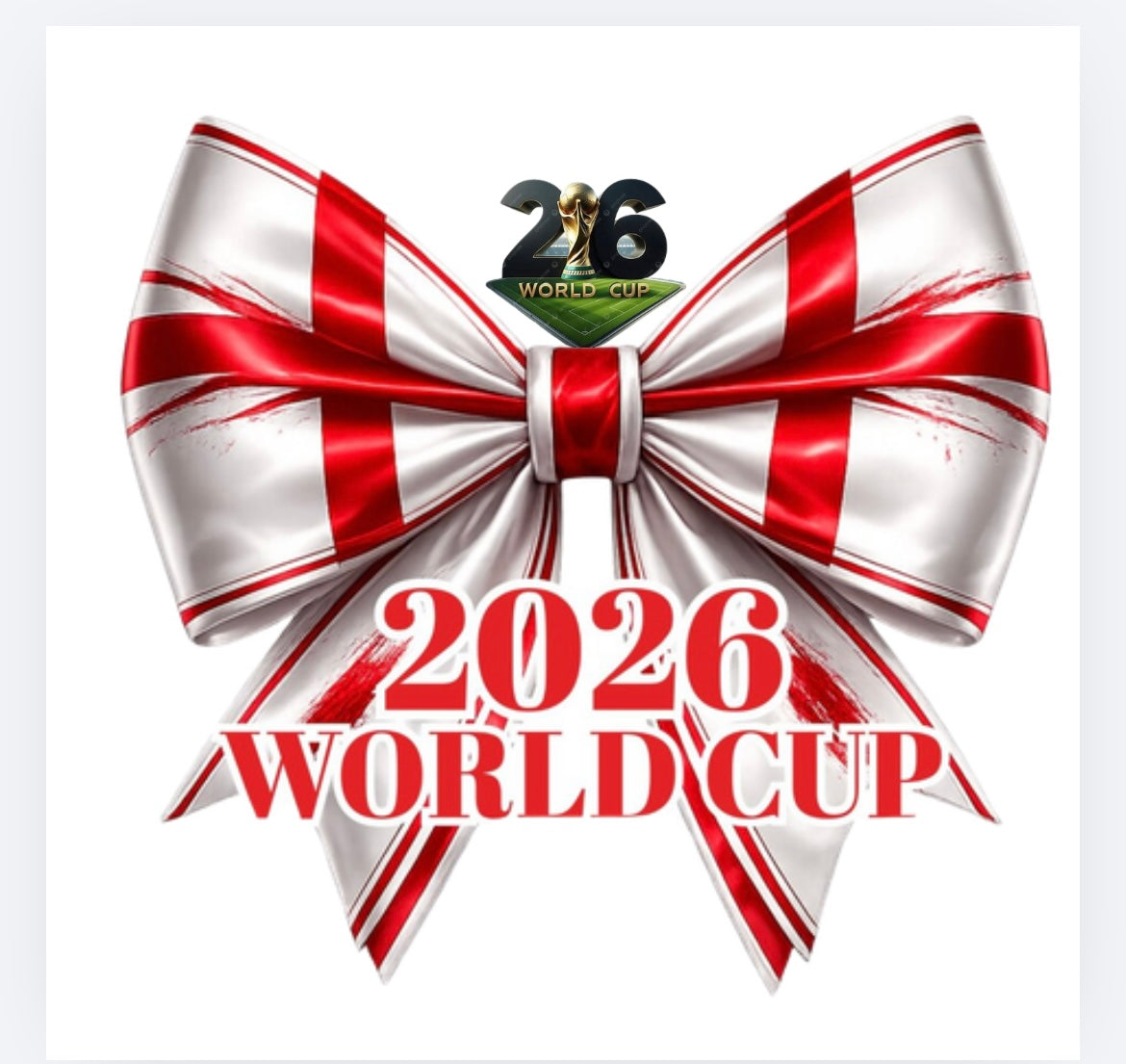 World Cup England football bow DTF (POD) exclusive