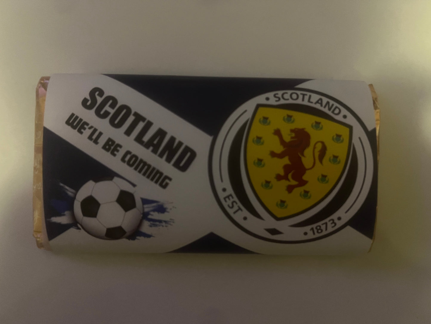 Scotland flag football team standard World Cup 2026 chocolate wrapper (chocolate not included)