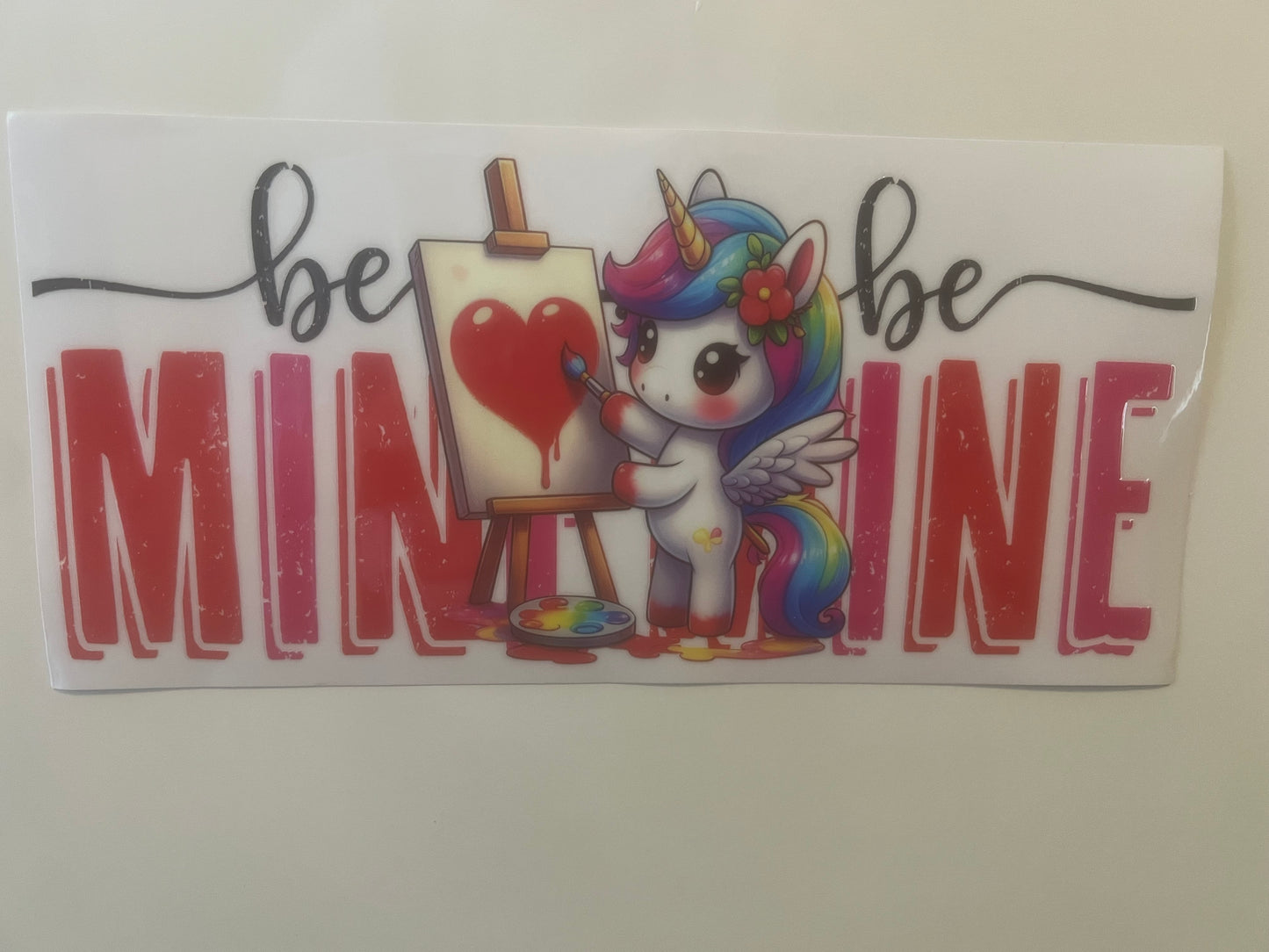 Be mine unicorn valentines wrap
