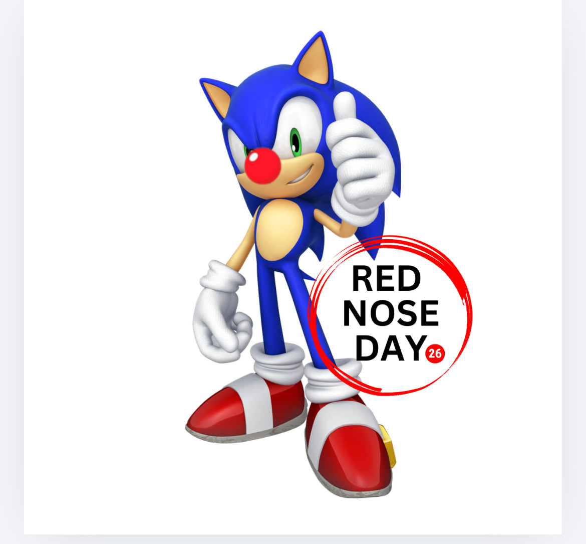 Sonic Red Nose Day DTF (POD) exclusive