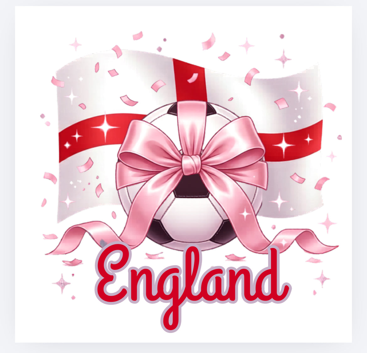 England pink bow Football World Cup 2026 DTF (POD) exclusive