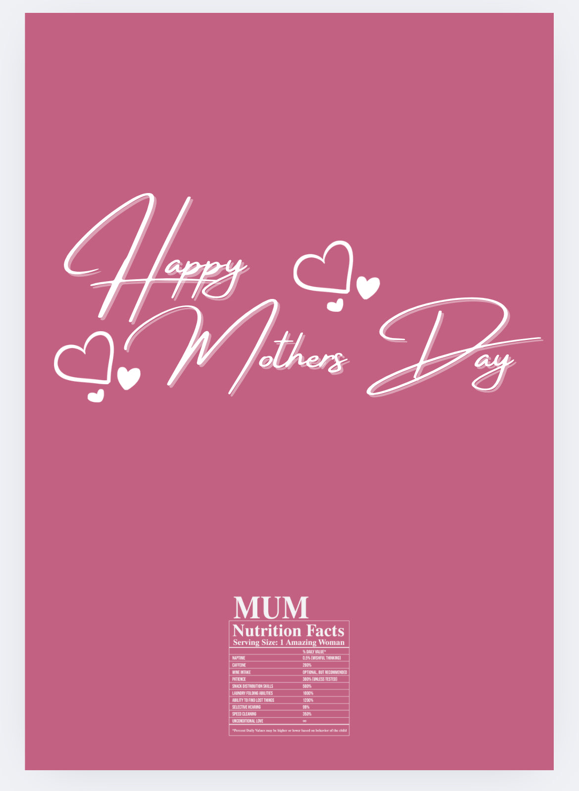 Happy Mother’s Day deep pink chocolate wrapper (chocolate not included)