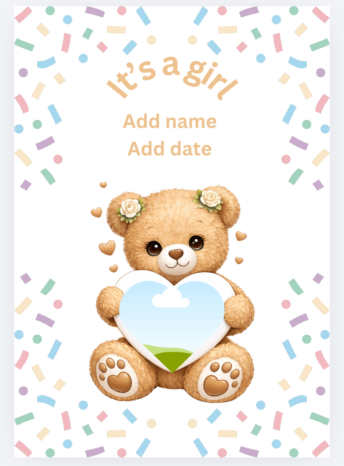 book vase bear baby arrival announcement customised UVDTF (UVPOD)