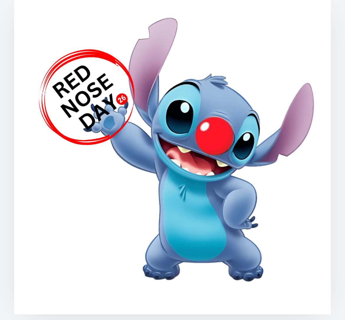 Stitch Red Nose Day DTF (POD) exclusive