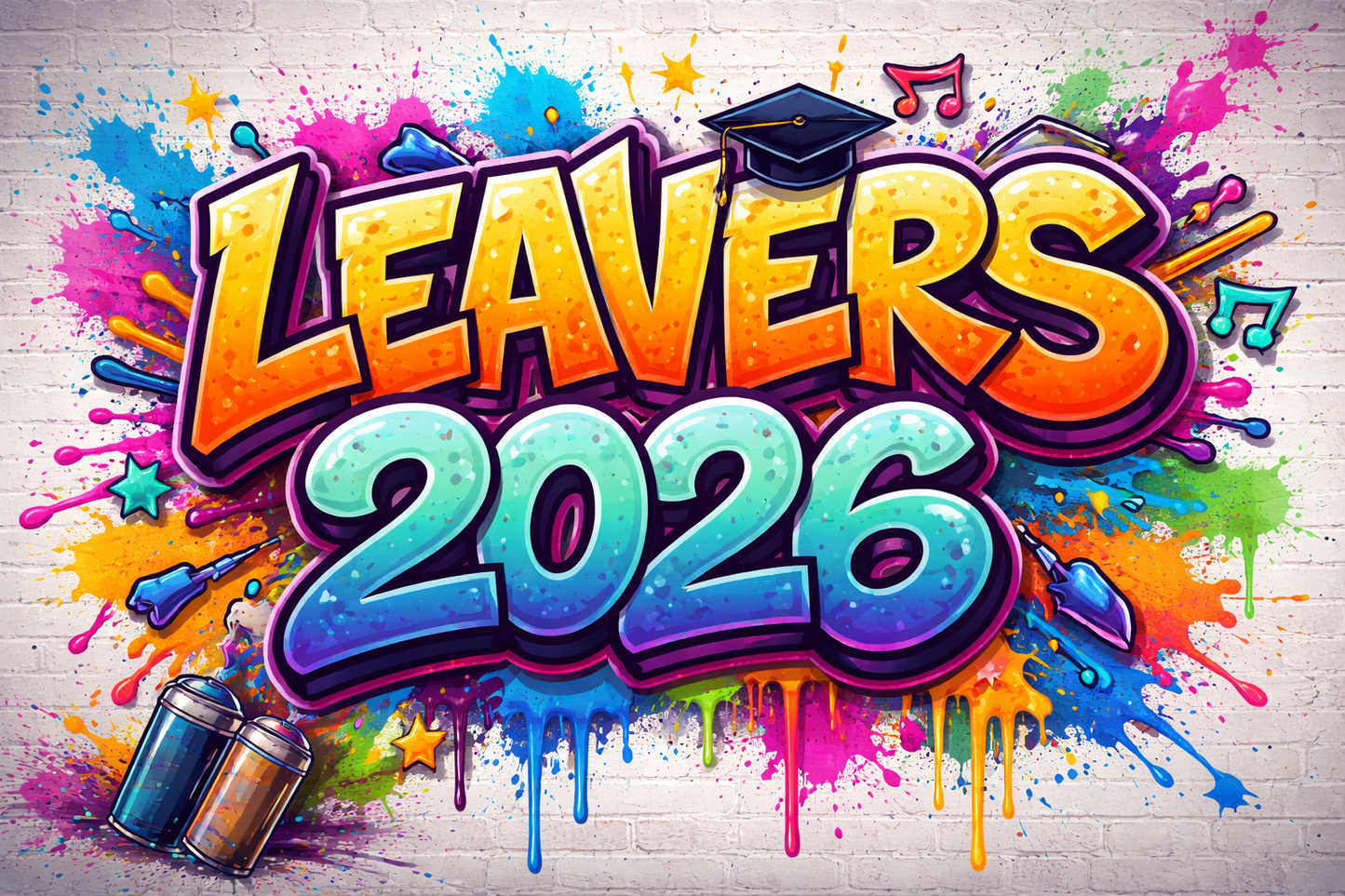 A6 Leaver graffiti DTF transfer exclusive