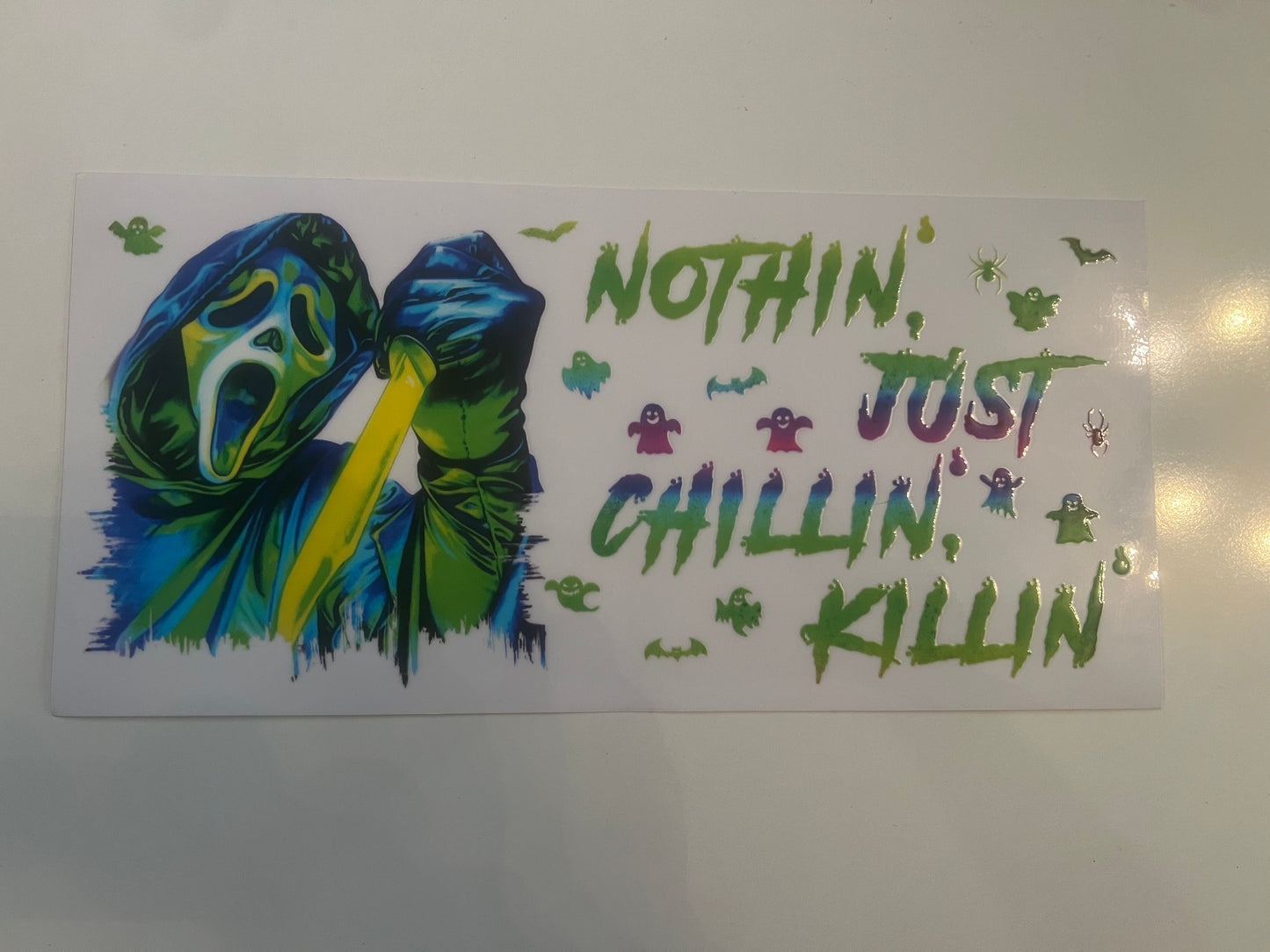 Nothing just chillin neon ghostface colour wrap