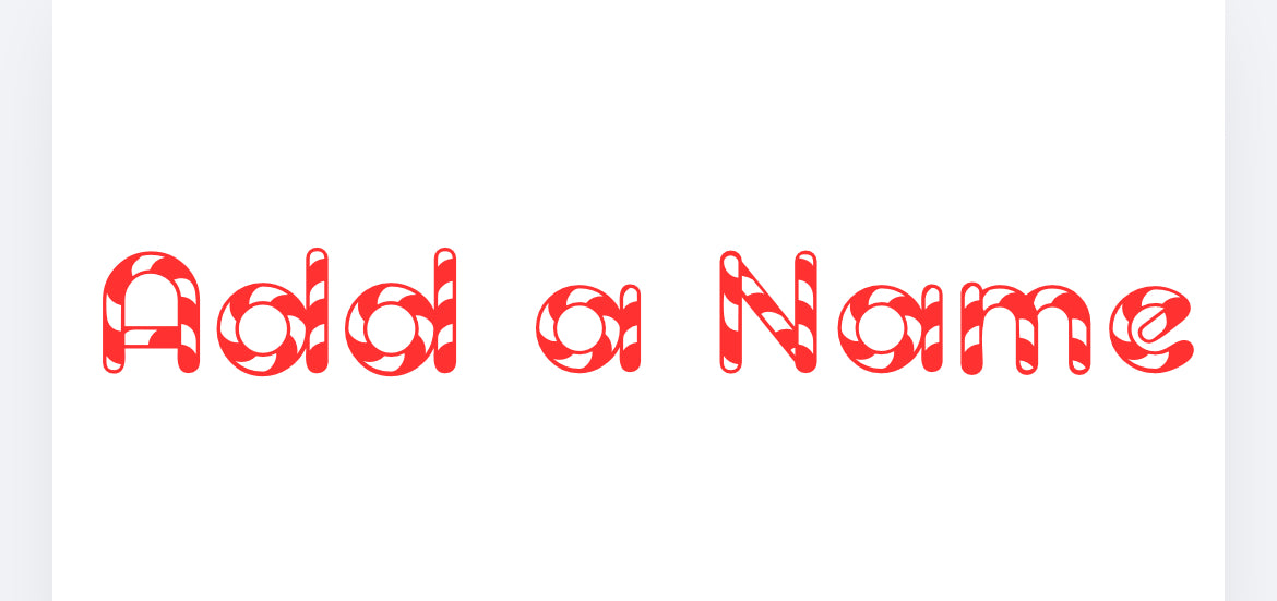 Christmas candy cane personalised name decal (UVPOD)