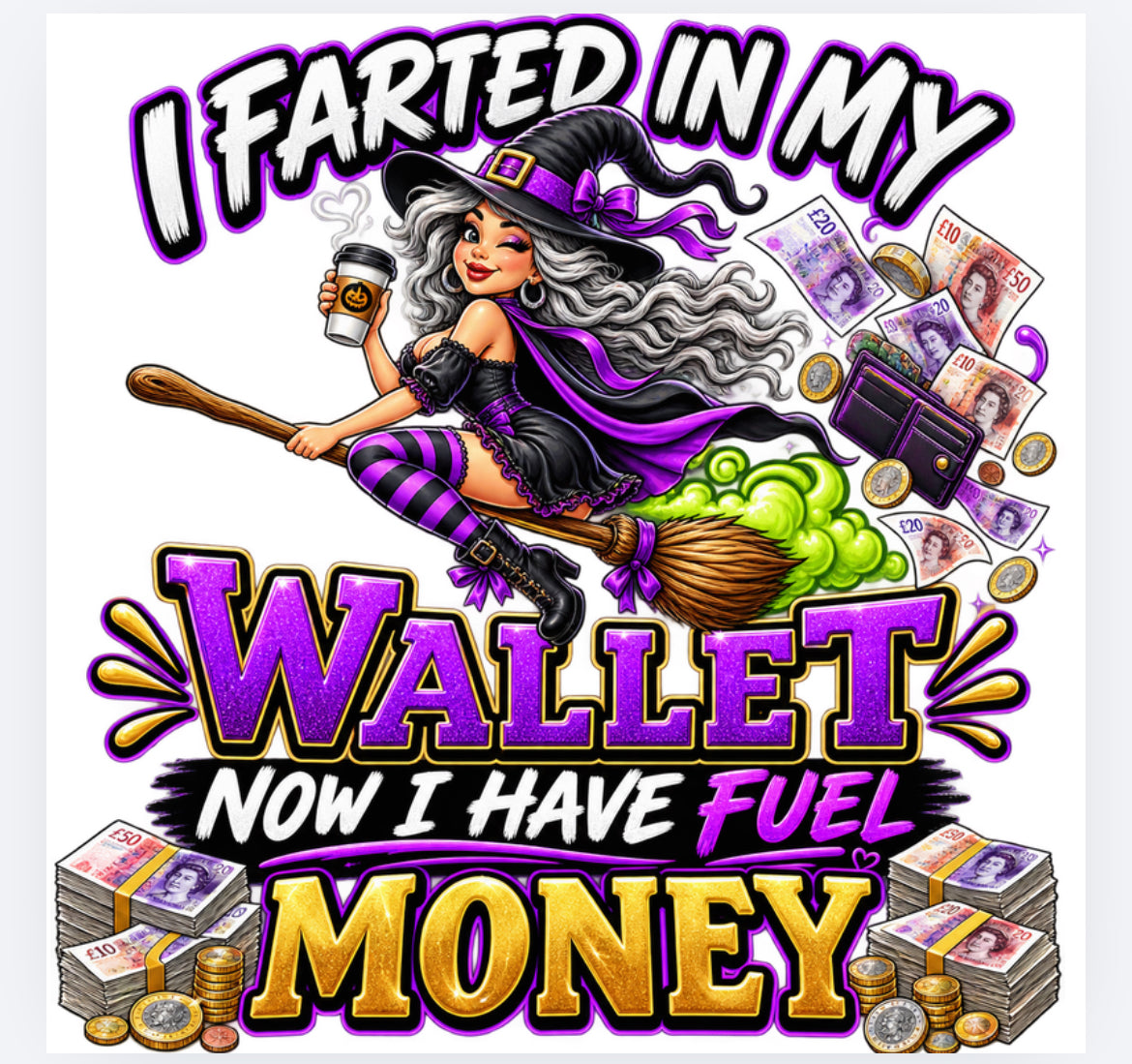 I farted in my…..witch decal (UVPOD) Halloween