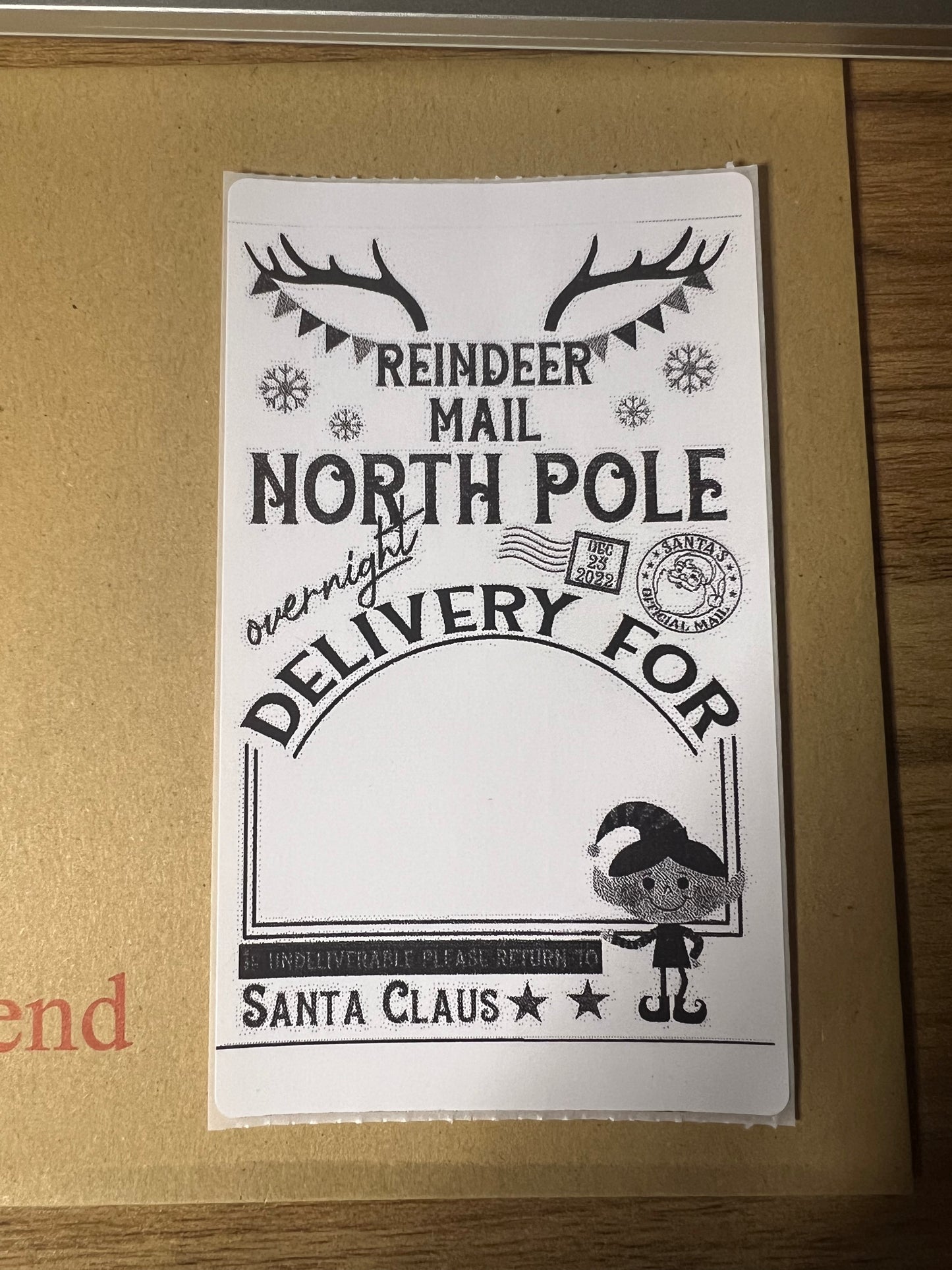 North Pole postage labels