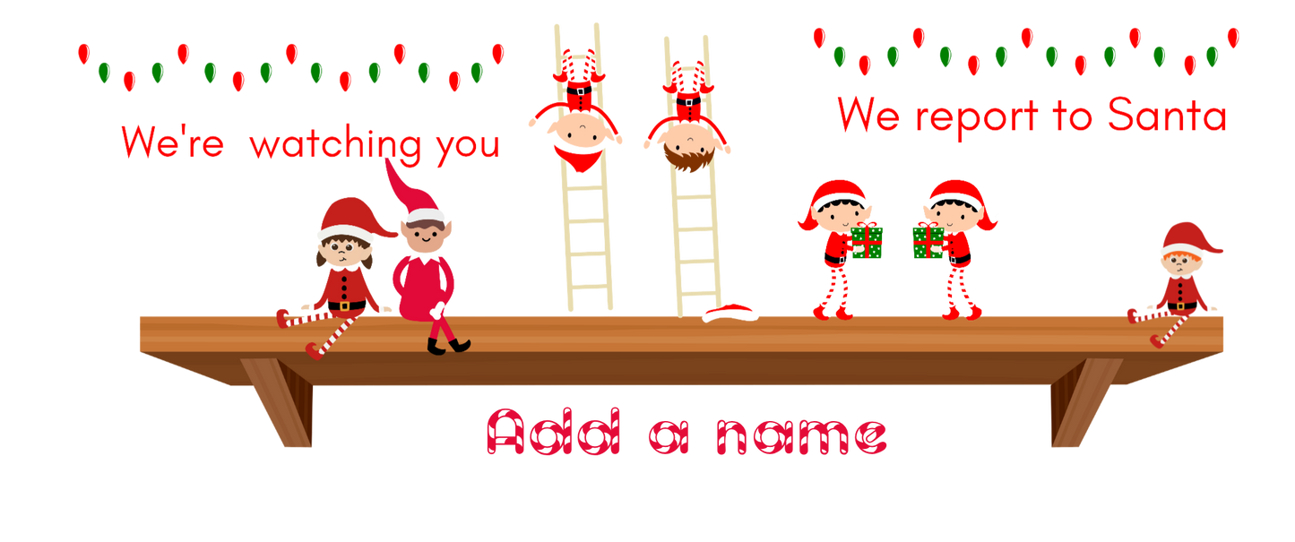 Elves on a shelf wrap with personalised option (UVPOD) exclusive