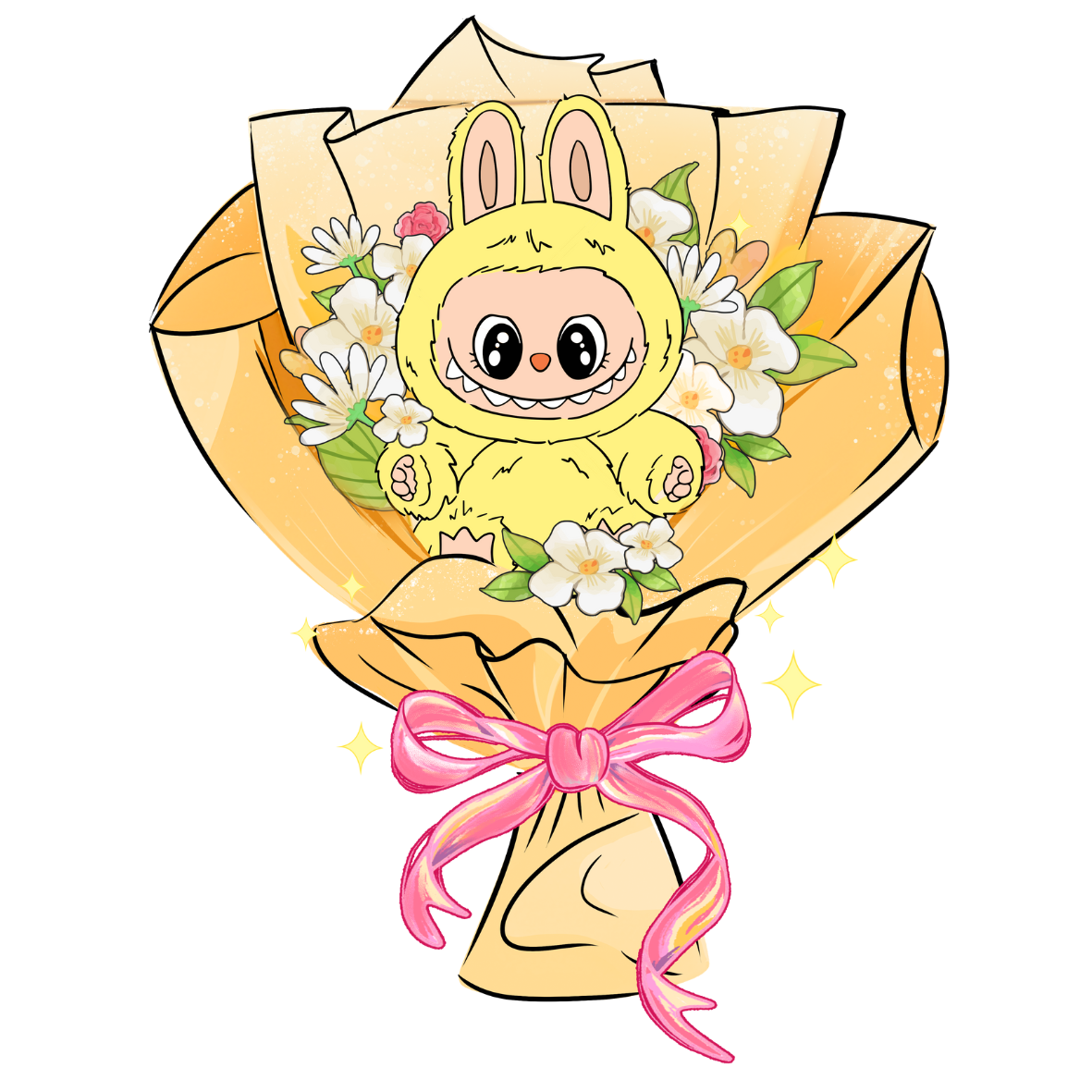 Labubu bouquets DTF (POD)