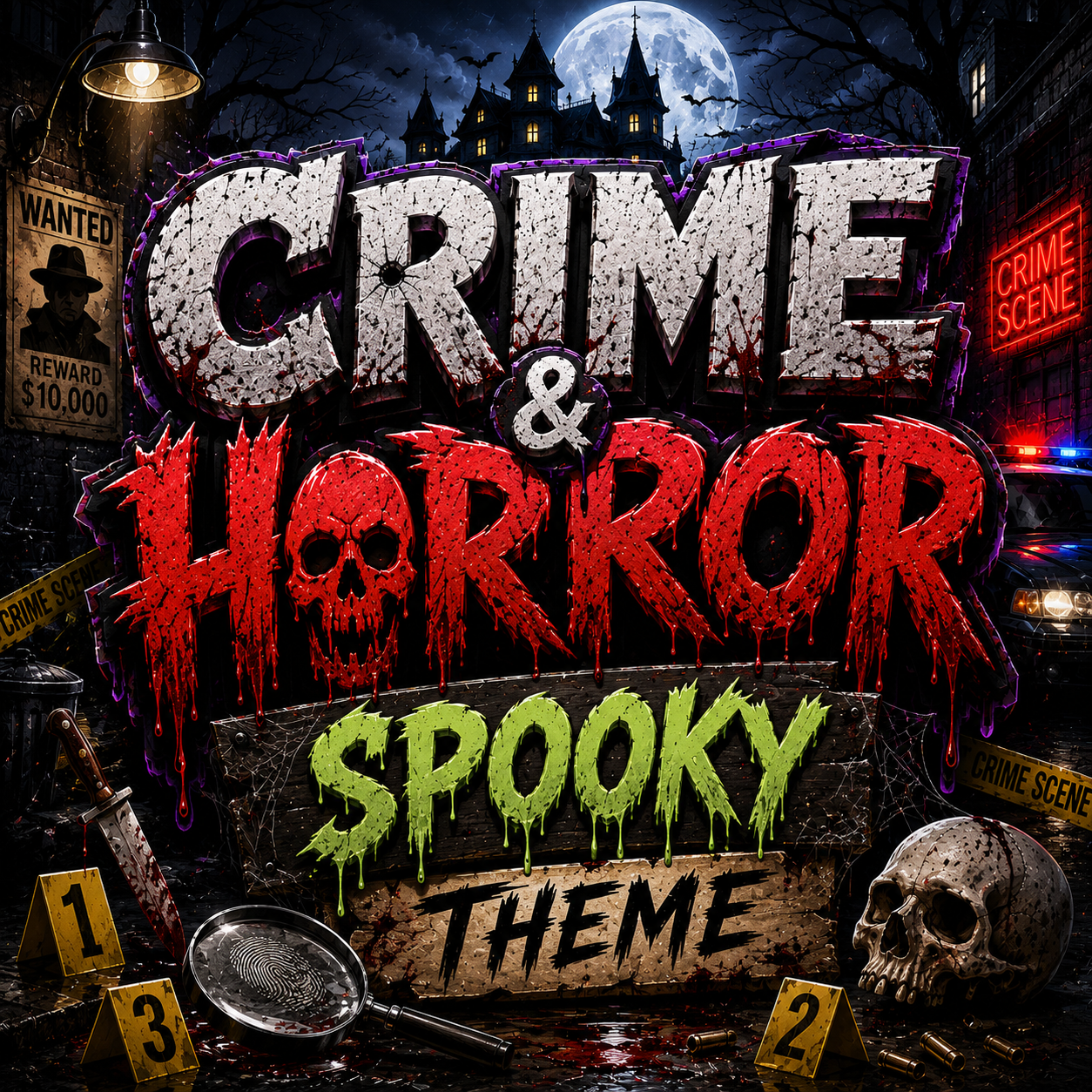 Crime scene, horror and Halloween theme UVDTF cup wraps