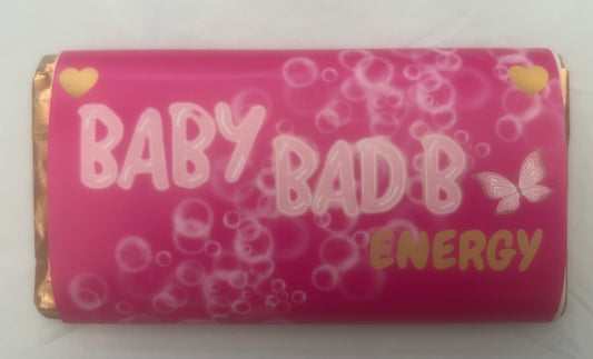 PLouise baby bad b energy chocolate bar wrapper