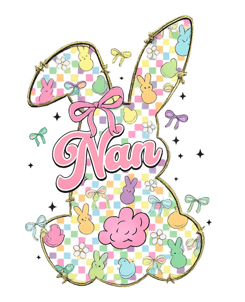 Mum, Nan, mini Easter bunny DTF (POD) exclusive