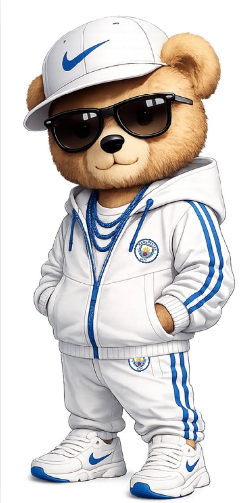 Trendy football bear - Manchester City DTF (POD) exclusive