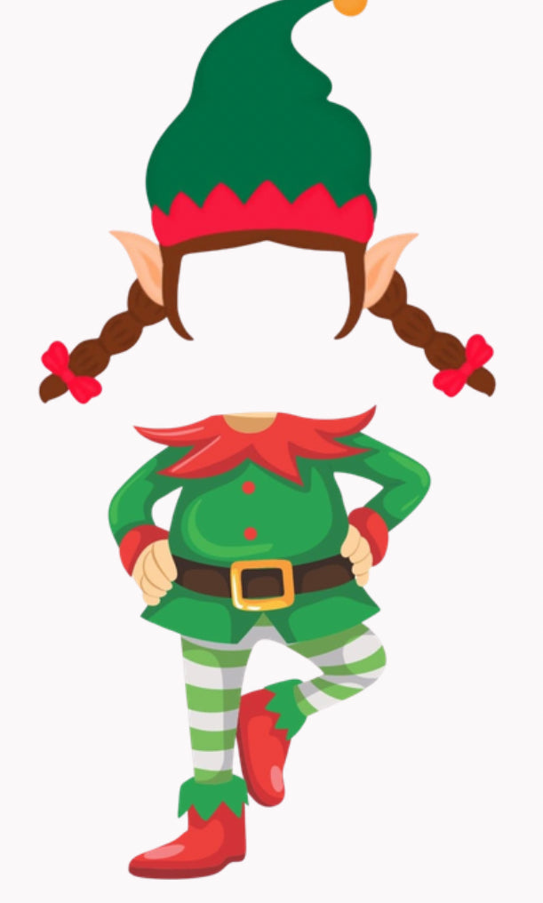 Face photo elf and grinch DTF transfer POD read the description!