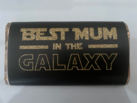 Best mum in the galaxy mothers Day chocolate wrapper (chocolate not included)