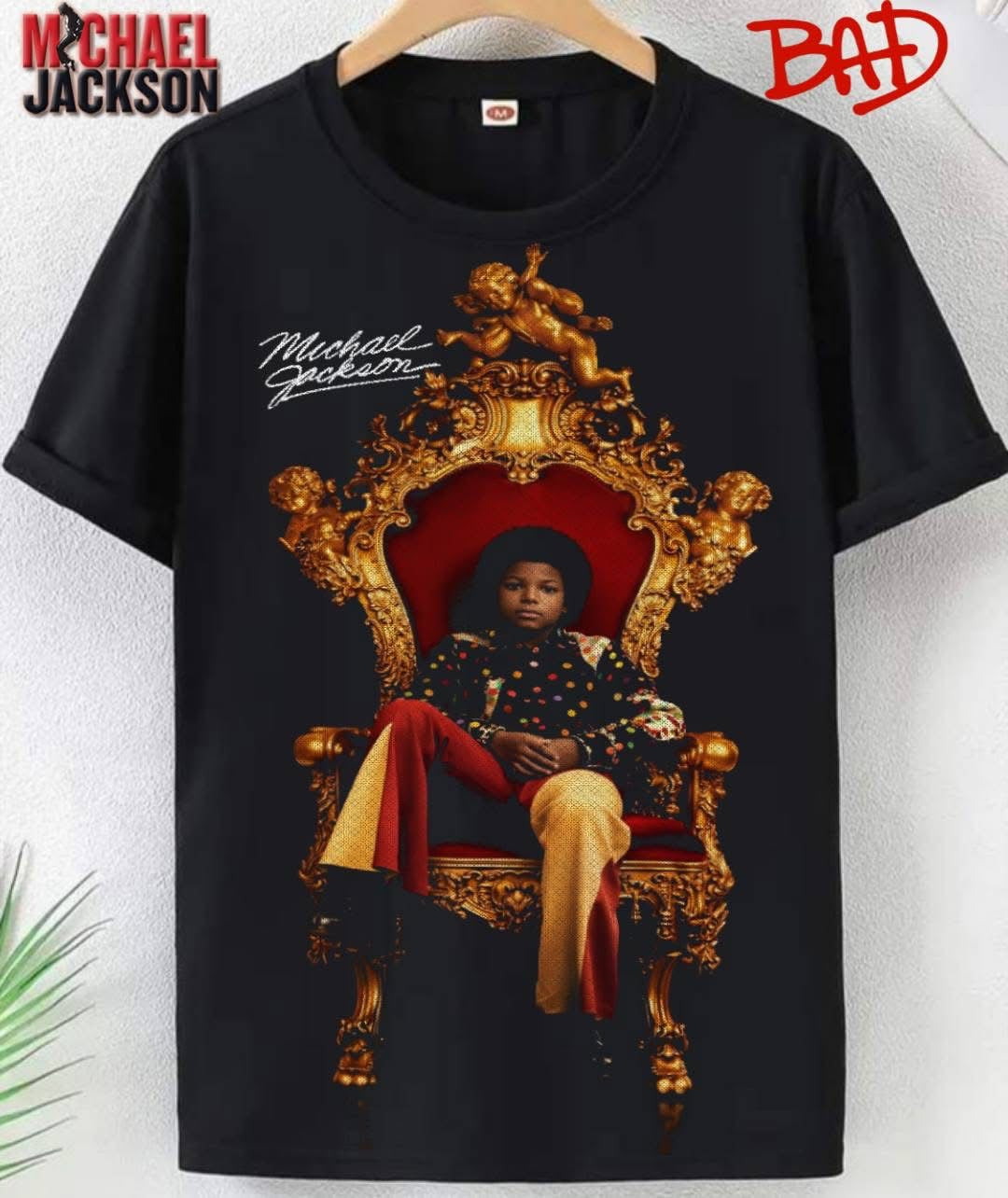 Michael Jackson semitone  DTF (POD) exclusive - these require being pressed into black clothing, read description