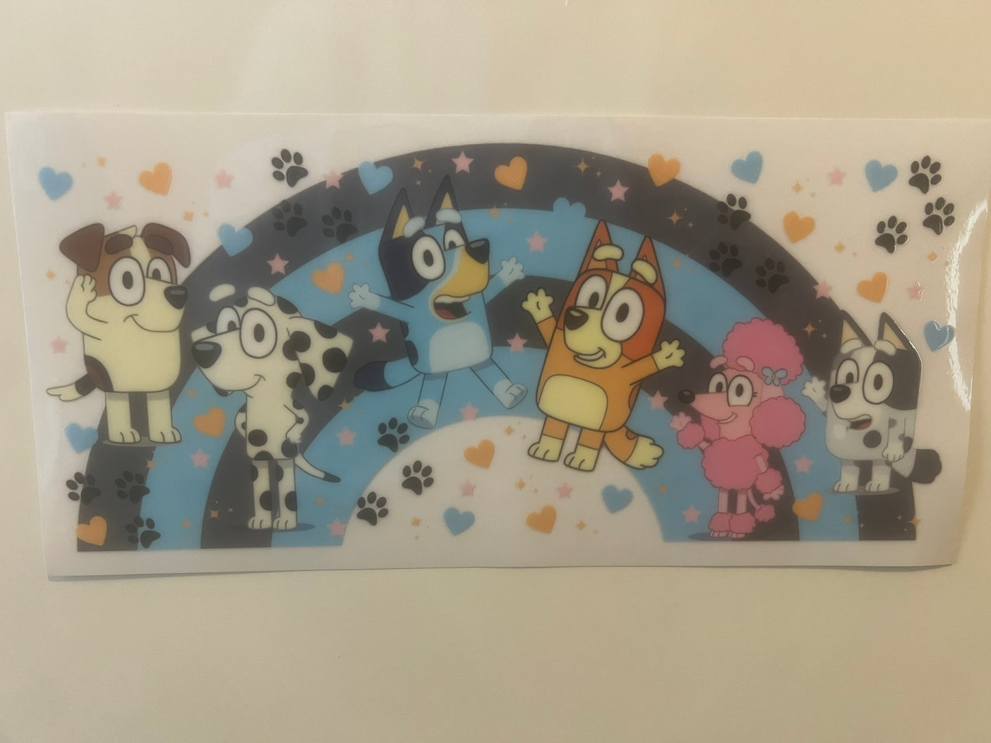 Bluey with friends blue rainbow wrap