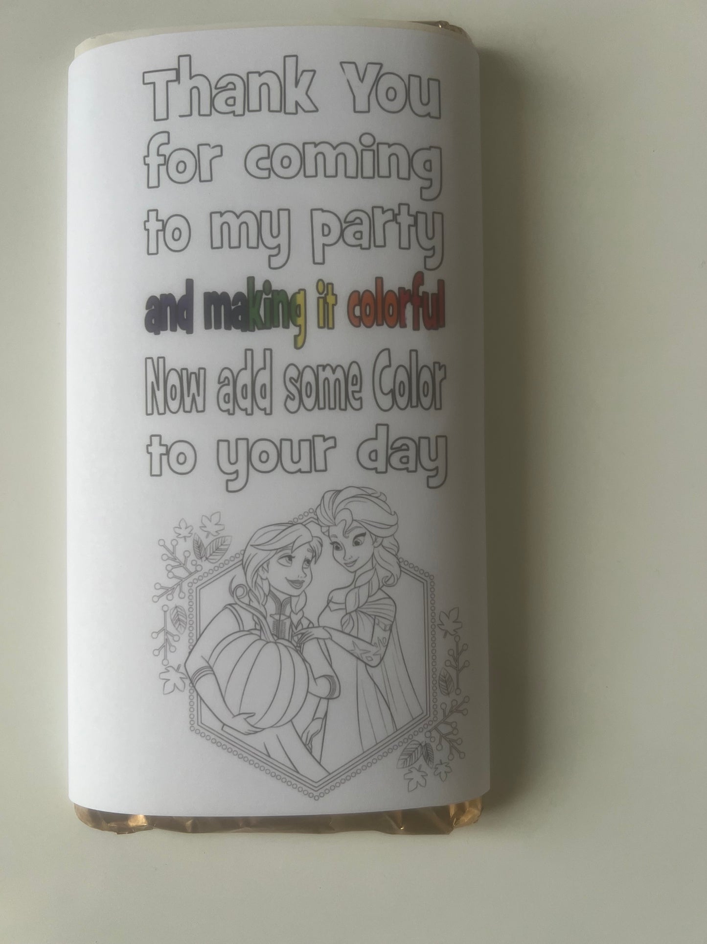 Colour your own birthday wrappers and treat bag set to clear