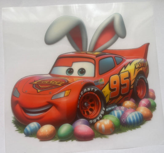 Lightening mcqueen bunny  DTF transfer POD