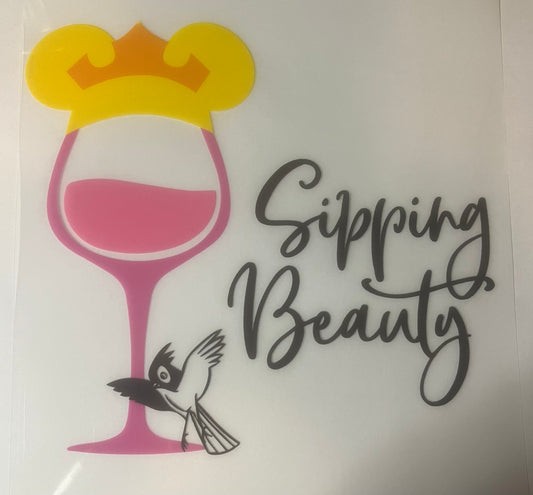 Drinkerbell Sipping beauty DTF transfer POD